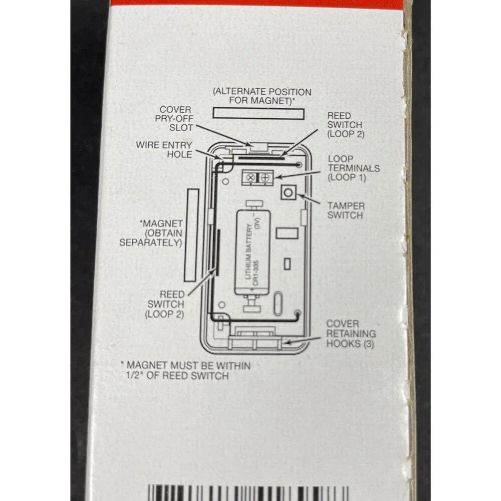 Honeywell 5815 Wireless Door/Window Transmitter Battery, Magnet. New/Sealed